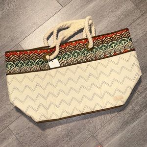 Cinda B Ravinia Ivory Tote Beach Bag NWT